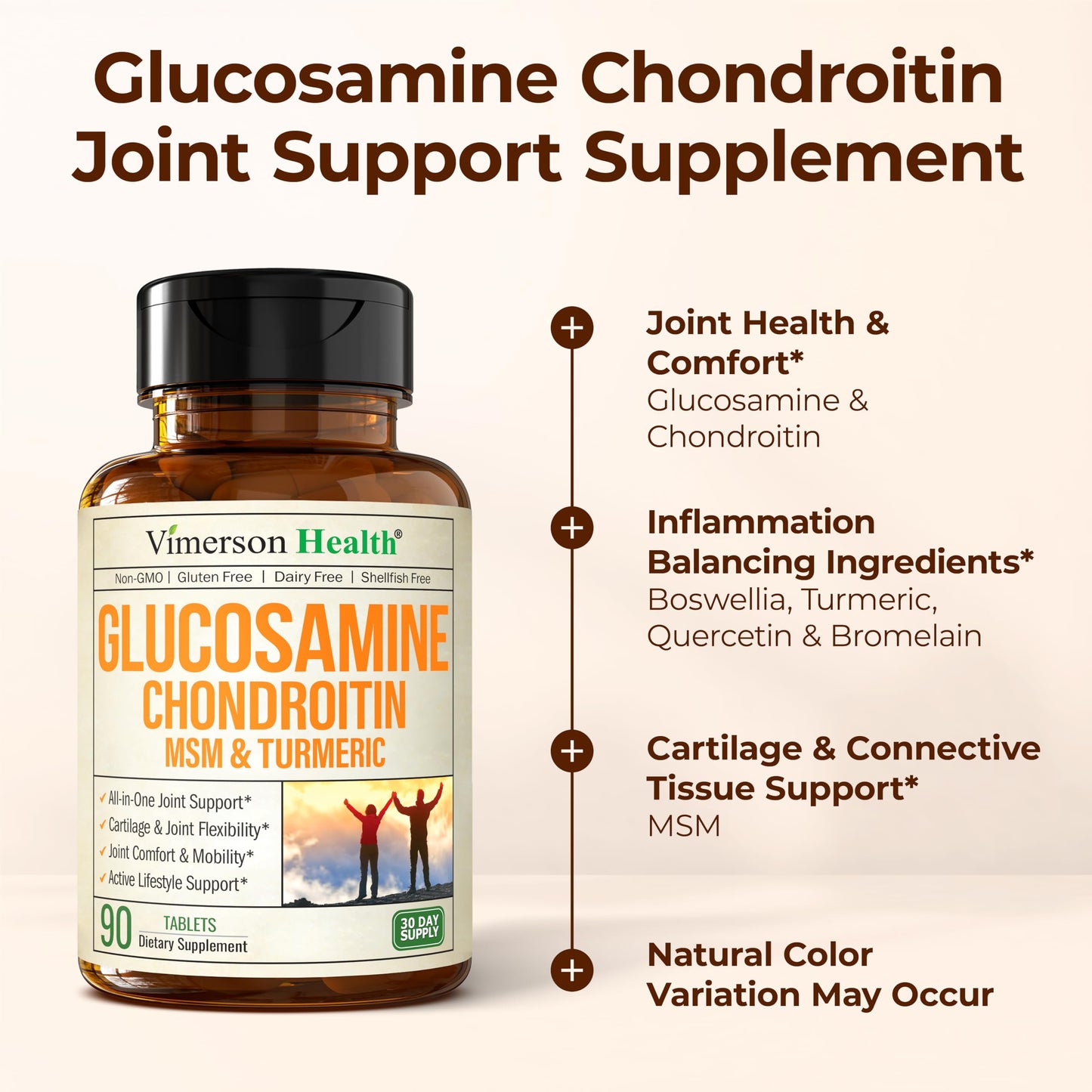Glucosamine Chondroitin MSM 1500 mg – Joint Support & Cartilage Health (90 Tablets)