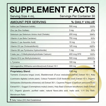 Actora Thyroid Support Liquid Drops – Berry Drop for Hormone Balance & Energy 120ml