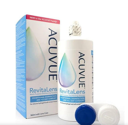 ACU vue Revita Contact Lens Solution – Multi-Purpose Disinfecting Solution for Soft Contact Lenses, Lens Case Included, 12.17 fl oz (360 ml), Pack of 2