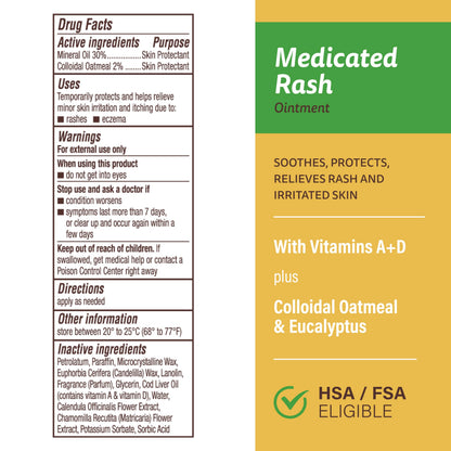 A+D Medicated Rash Ointment 15.2 oz – Soothes Poison Ivy, Eczema, Beard & Bikini Rash, Dry Skin