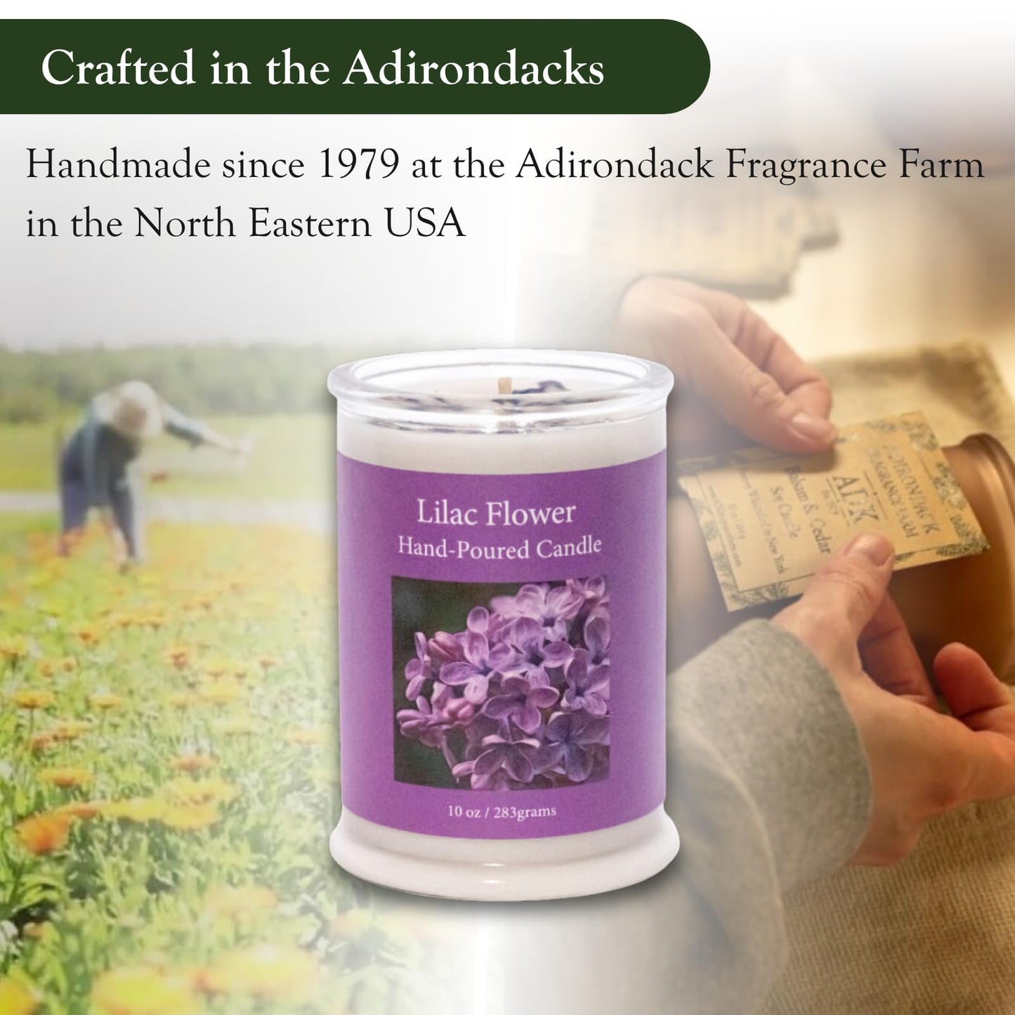 ADK Lilac Scented Candle – 10 oz Natural Soy Wax, Poured in the USA
