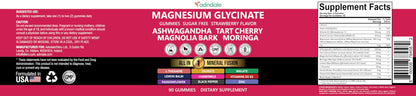 Adndale 90ct 15-in-1 Magnesium Glycinate Gummies (400 mg/serv) – with Magnesium Malate, Ashwagandha, Tart Cherry, Zinc & Vitamins K2 & D3