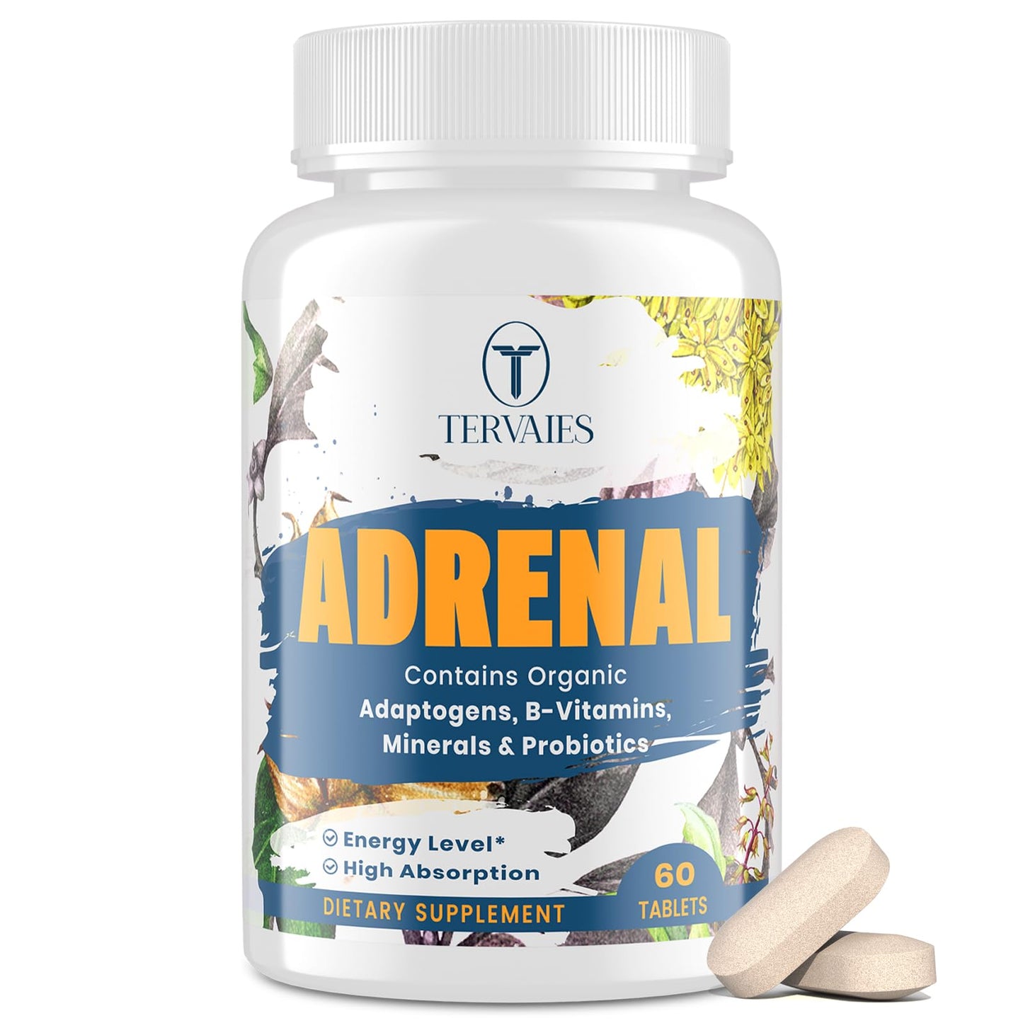 Adrenal Support Adaptogens – Cortisol Support with Rhodiola, Ashwagandha & Eleuthero | 60 Vegan Tablets