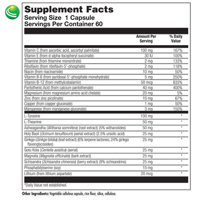 Nutra BioGenesis AdrenoActive - Supports Healthy Stress Response | Gluten Free - 60 Capsules