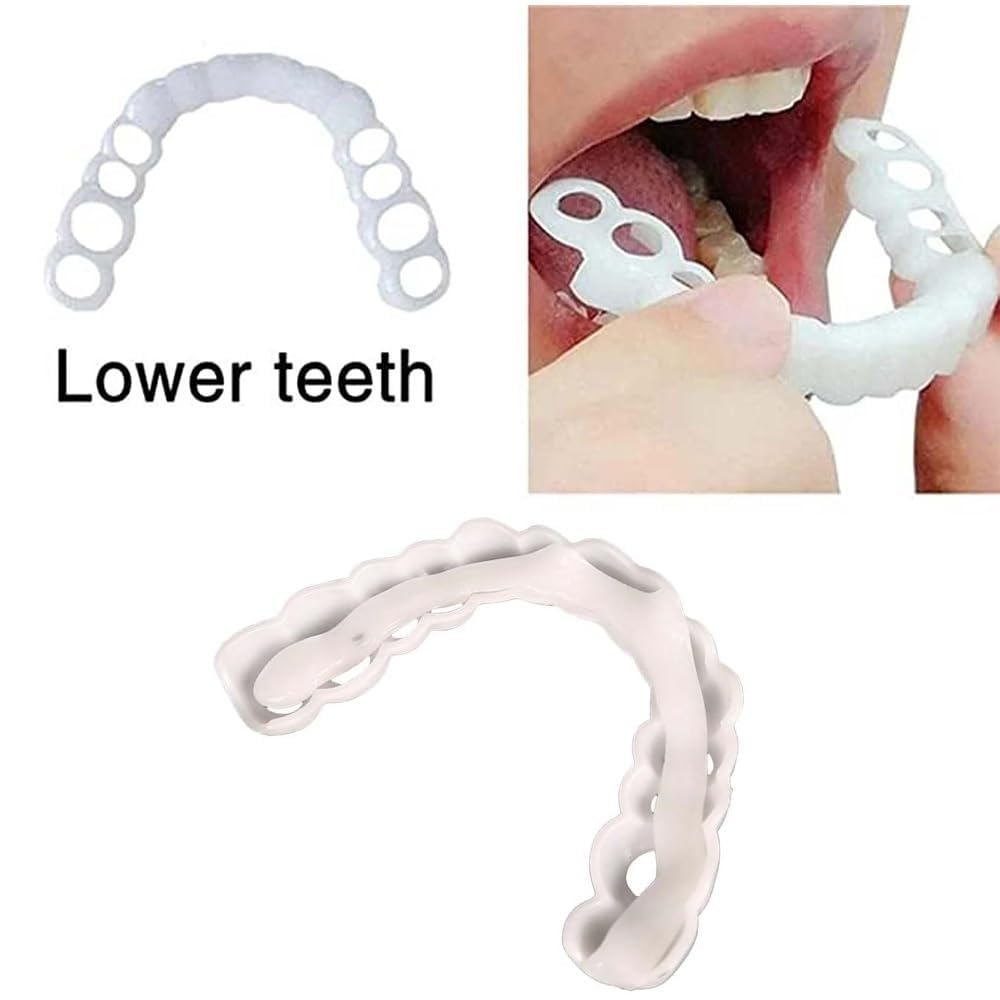 2 Pairs Temporary Smile Supports - Top & Bottom, Natural White, Comfortable