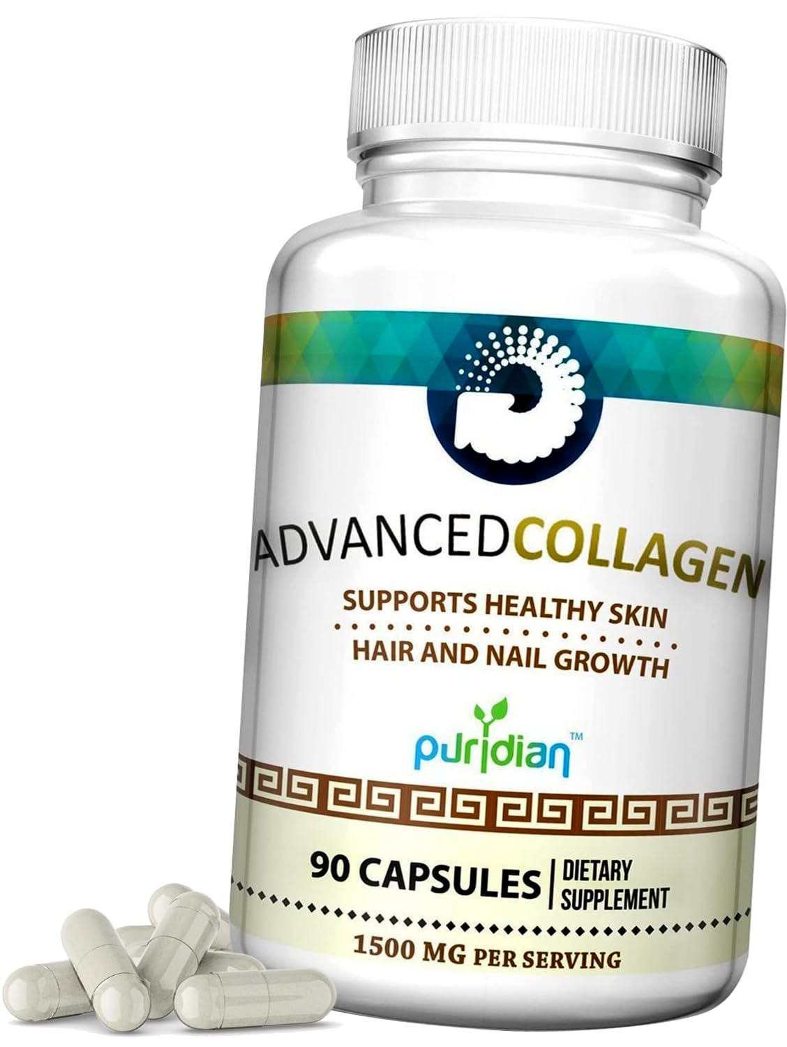 Advanced Collagen+ for Women – 90 Capsules (1500mg) Hydrolyzed Collagen for Skin, Hair & Nails