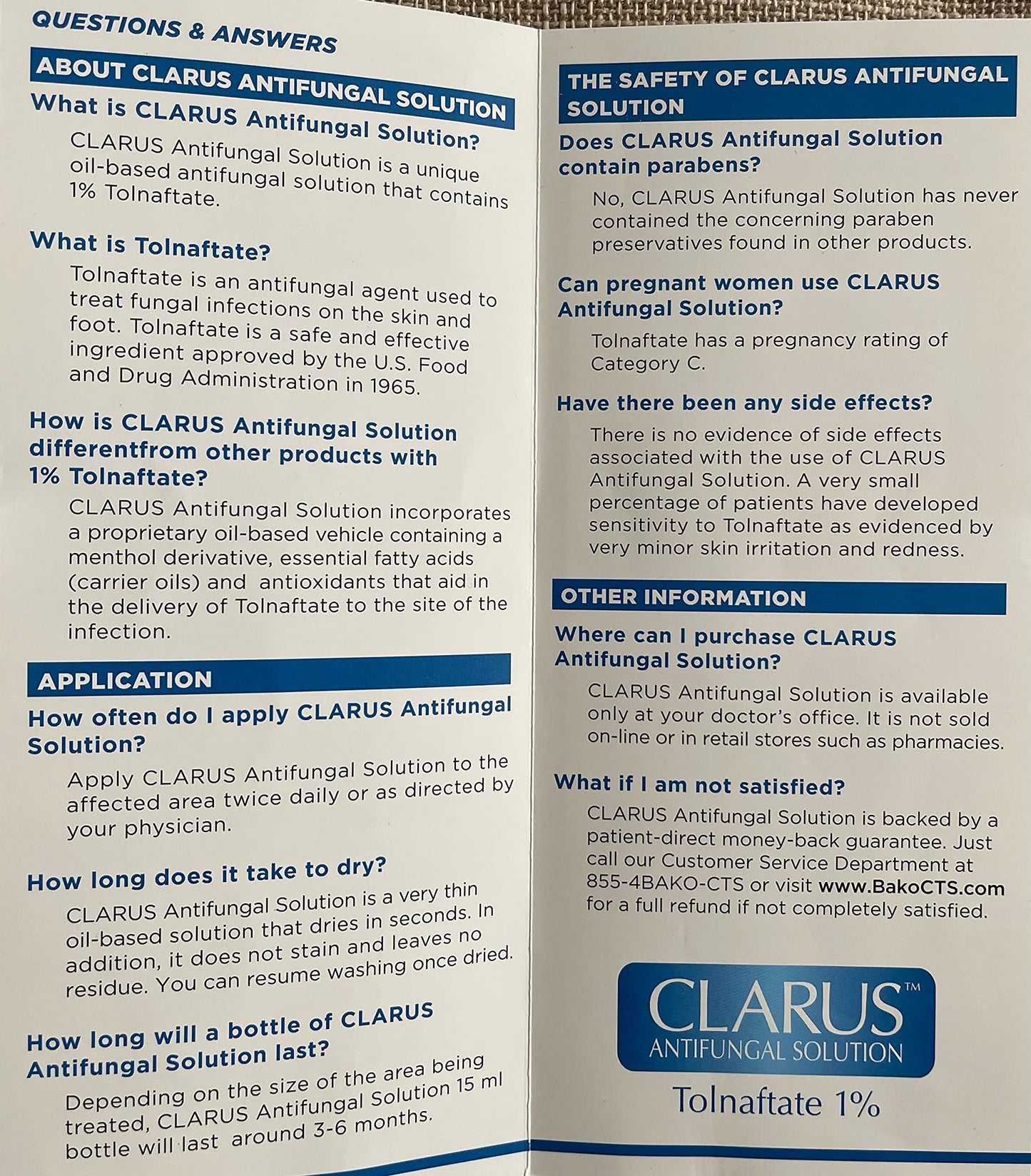 Clarus Solution Antifungal 1% – Advanced Footcare | 0.5 fl oz