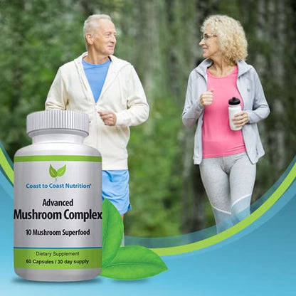 Advanced Mushroom Complex – 10 Mushroom Blend for Immunity & Focus | 60 Capsules
