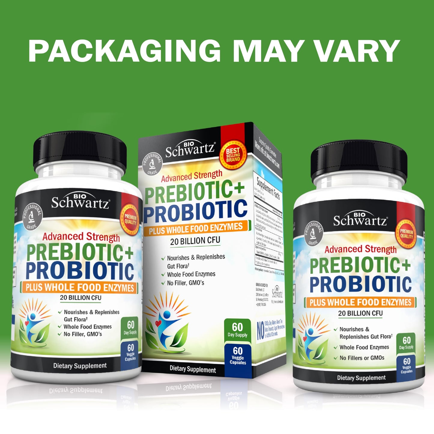 Advanced Prebiotics & Probiotics for Immune & Digestive Health - 60 Capsules