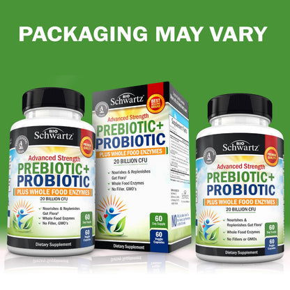 Advanced Prebiotics & Probiotics for Immune & Digestive Health - 60 Capsules