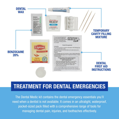 Adventure Medical Kits Dental Medic Kit - Travel Dental Emergency Kit with Orasol Gel & Temporary Cavity Filling