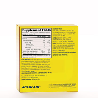 AdvoCare Fiber Dietary Supplement – Daily Fiber Powder with Psyllium Husk (10 Pouches)