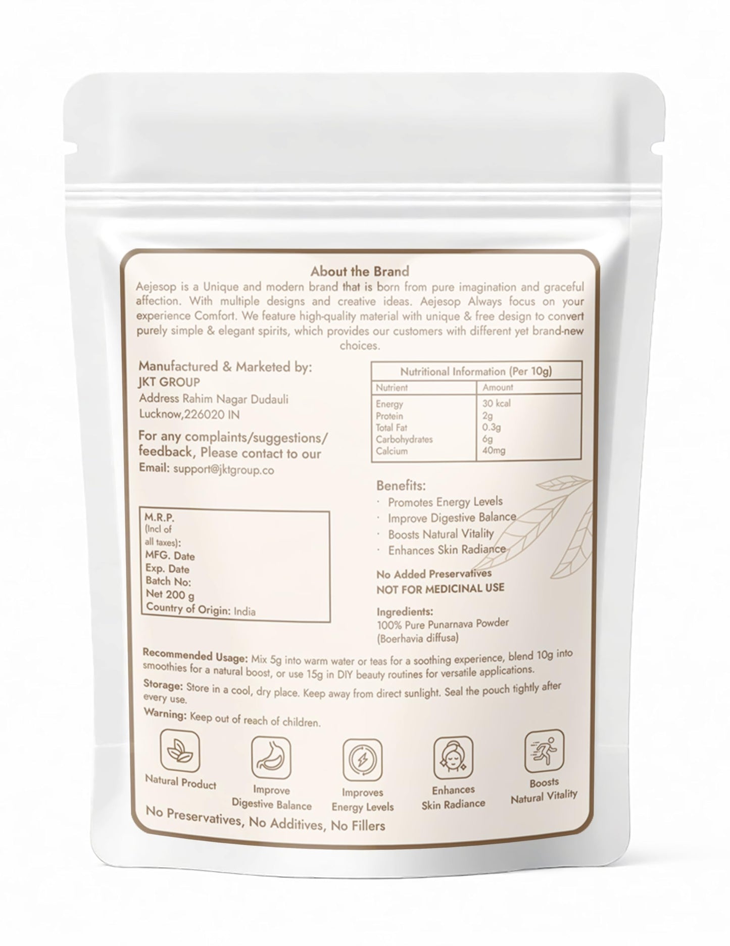 AEJESOP Punarnava Powder – Boerhavia Diffusa, 7oz (200g) | Herbal Supplement