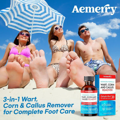 Aemerry Wart Corn Callus Remover – Maximum Strength Liquid Salicylic Acid for Feet (30ml)