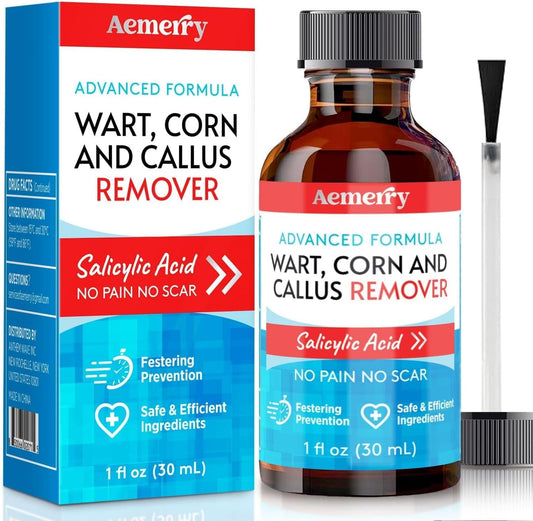 Aemerry Wart Corn Callus Remover – Maximum Strength Liquid Salicylic Acid for Feet (30ml)