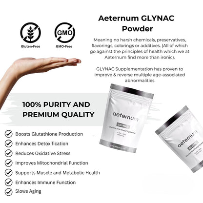 Aeternum GlyNAC Glycine & NAC Powder 360g | Purity Tested