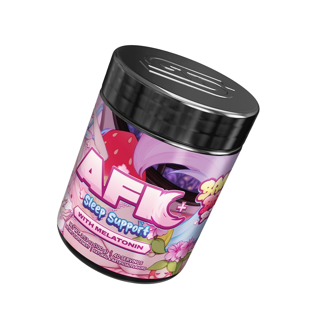 Gamer Supps AFK+® (with Melatonin): Bananaberry Bedtime by Silvervale - 40 Servings | Keto-Friendly Magnesium Sleep Support
