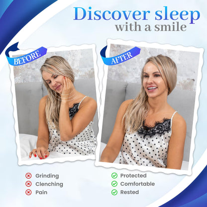 2-Pack Dual-Mold Bruxism Night Guards – Clear & Blue, TMJ Relief | BPA & Latex-Free | AFOE