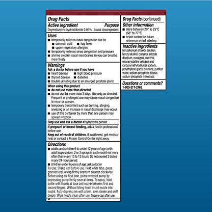 Afrin Allergy Sinus Nasal Spray - Fast 12-Hour Decongestion (Adults & 6+) 0.50 Fl Oz