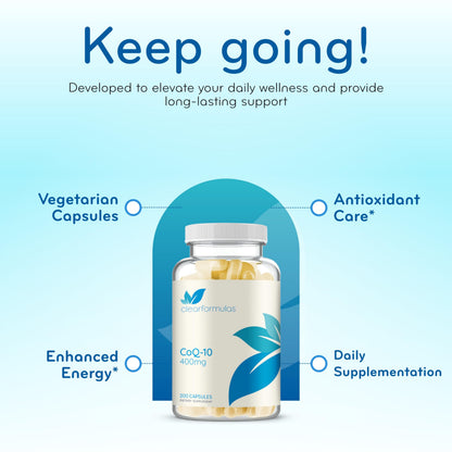 Quick Absorption CoQ10 400mg Capsules – Ubiquinone 400mg for Heart Health & Aging Support | Made in a cGMP US Lab