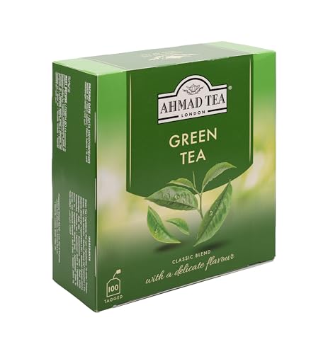 Ahmad Tea Green Tea – Green Tea Teabags 100 ct, Caffeinated & Sugar-Free