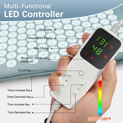 AICNLY Acupuncture Heating Mat – Acupressure & Heat Therapy for Back Pain Relief