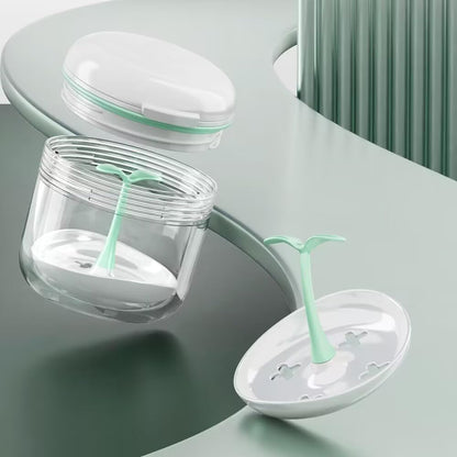 Aidarmoll Denture Bath Cup – Retainer Case & Night Guard Holder with Drain Tray