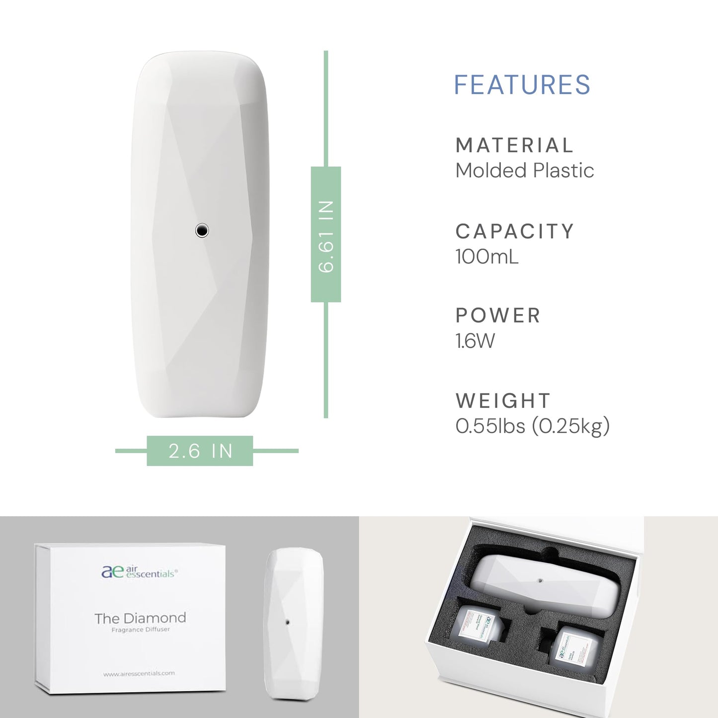 Air Esscentials Diamond Gift Set – Smart Scent Diffuser (Santal & Sensual Wood)