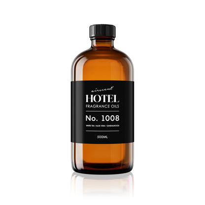 AirScent Hotel Diffuser Oil No. 1008 - White Tea, Aloe Vera & Sandalwood - 500 mL Glass Bottle