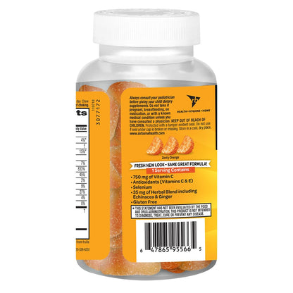 Airborne 750mg Vitamin C Immunity Gummies – Zesty Orange, Gluten Free (42 Gummies, 2 Pack)