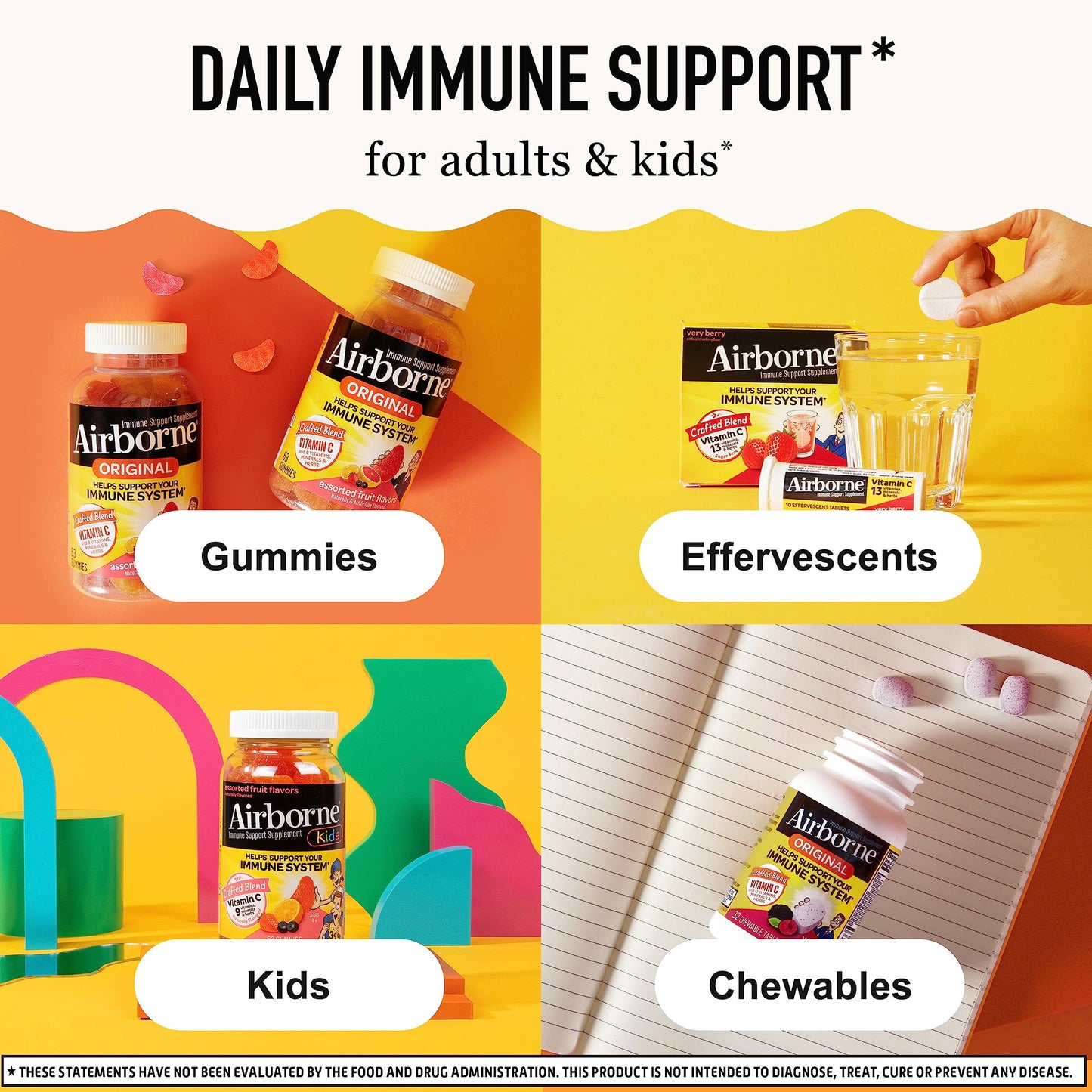 Airborne Elderberry Gummies with Zinc & Vitamin C for Adults – Immune Support