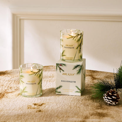 Airkeep Balsam & Fir Scented Candle – 6.98 oz Jar, 44h Burn Time | Holiday Gift, Fall Fragrance