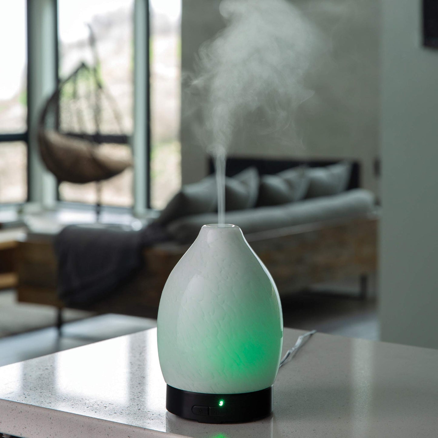 Airome Moonstone Medium Essential Oil Diffuser | 100 mL Ultrasonic Diffuser with 8 LED Lights