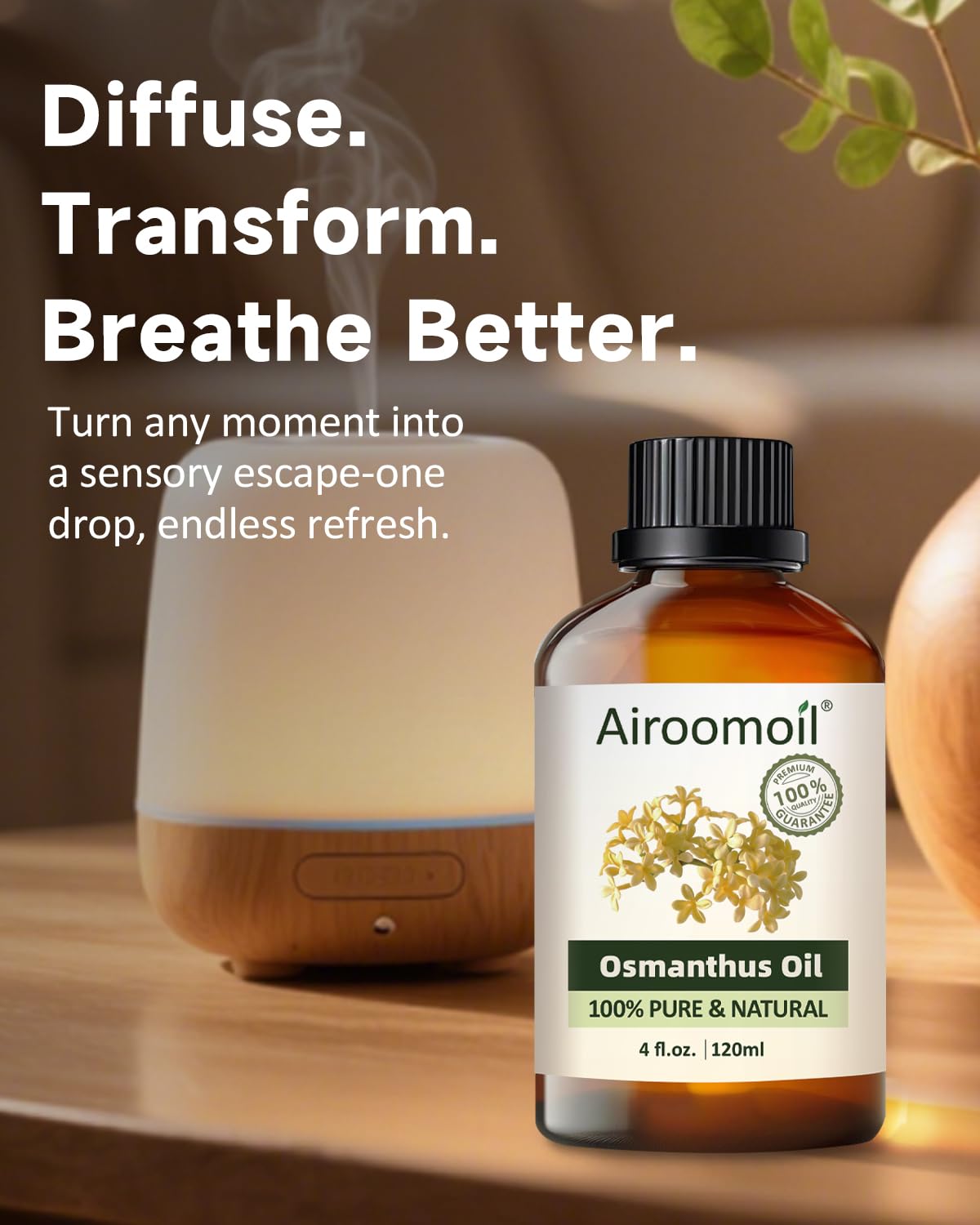Airoomoil Osmanthus Essential Oil – 100% Natural, Premium Grade, 4 oz (120 ml)