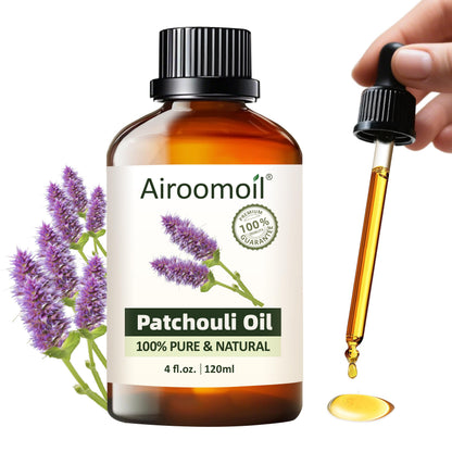 Airoomoil Pure Patchouli Essential Oil — 100% Natural, Premium Grade (4 oz / 120 ml)