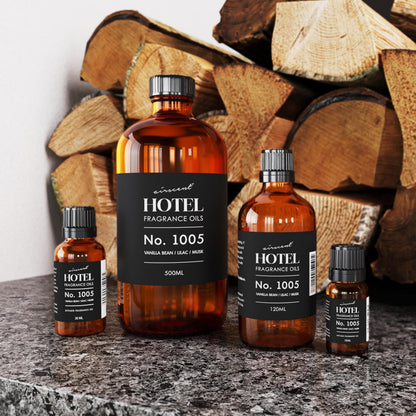 AirScent Hotel Diffuser Oil No. 1005 - Vanilla Bean Lilac Sandalwood | Premium Fragrance Oil 120 mL Glass Bottle
