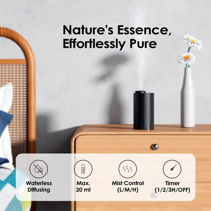 Airversa AN6 Black Waterless Diffuser – Battery-Operated Nebulizer, 20mL