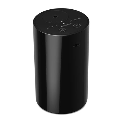 Airversa Waterless Diffuser – Battery-Operated Nebulizer for Essential Oils (AN8 Black)