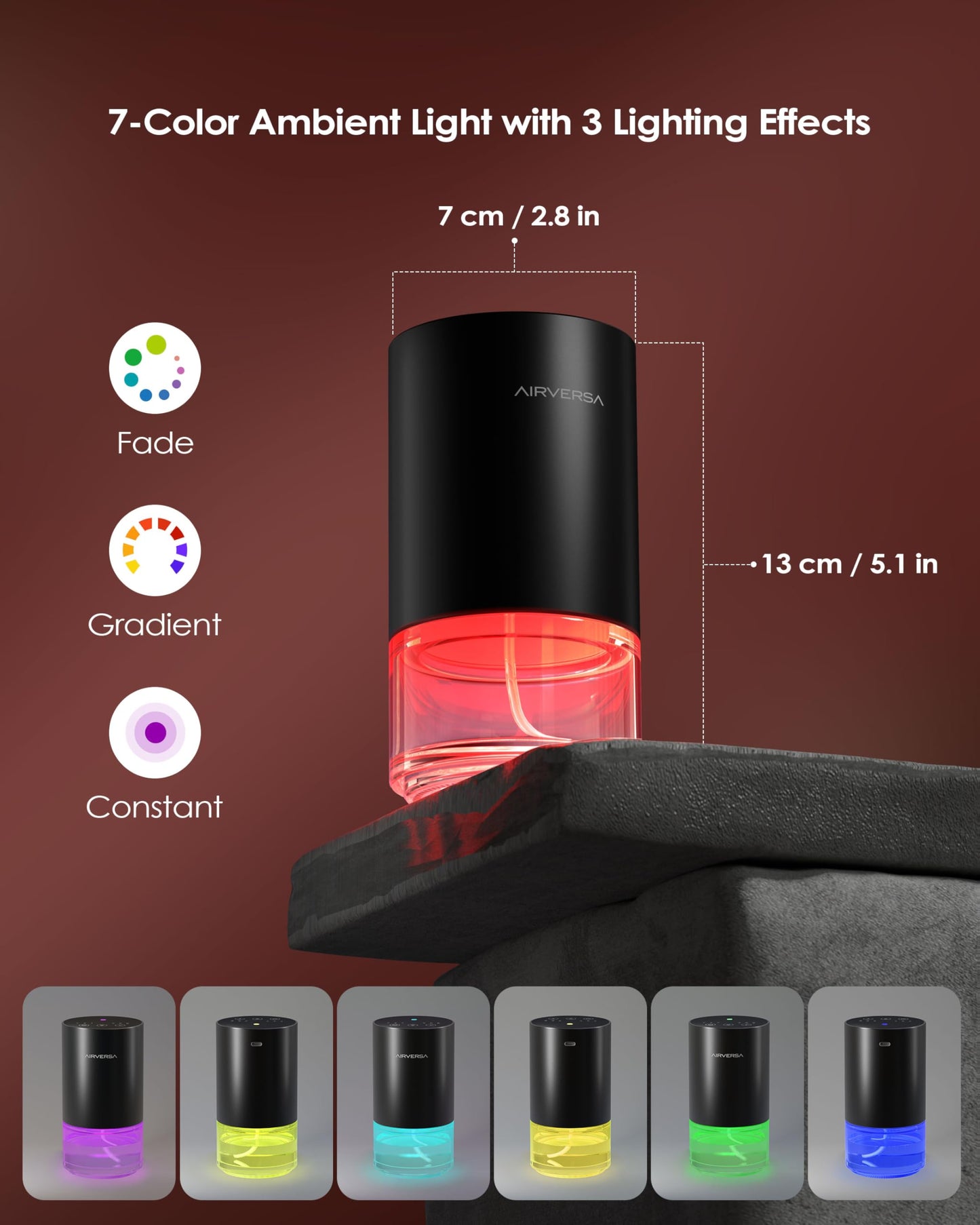 Airversa Waterless Diffuser 100mL - Nano Mist, Battery, Space Grey