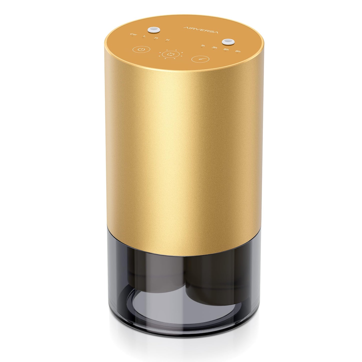 Airversa Waterless Dual-Nozzle Essential Oil Diffuser – 5 Timers, 4 Mist Levels, Gold