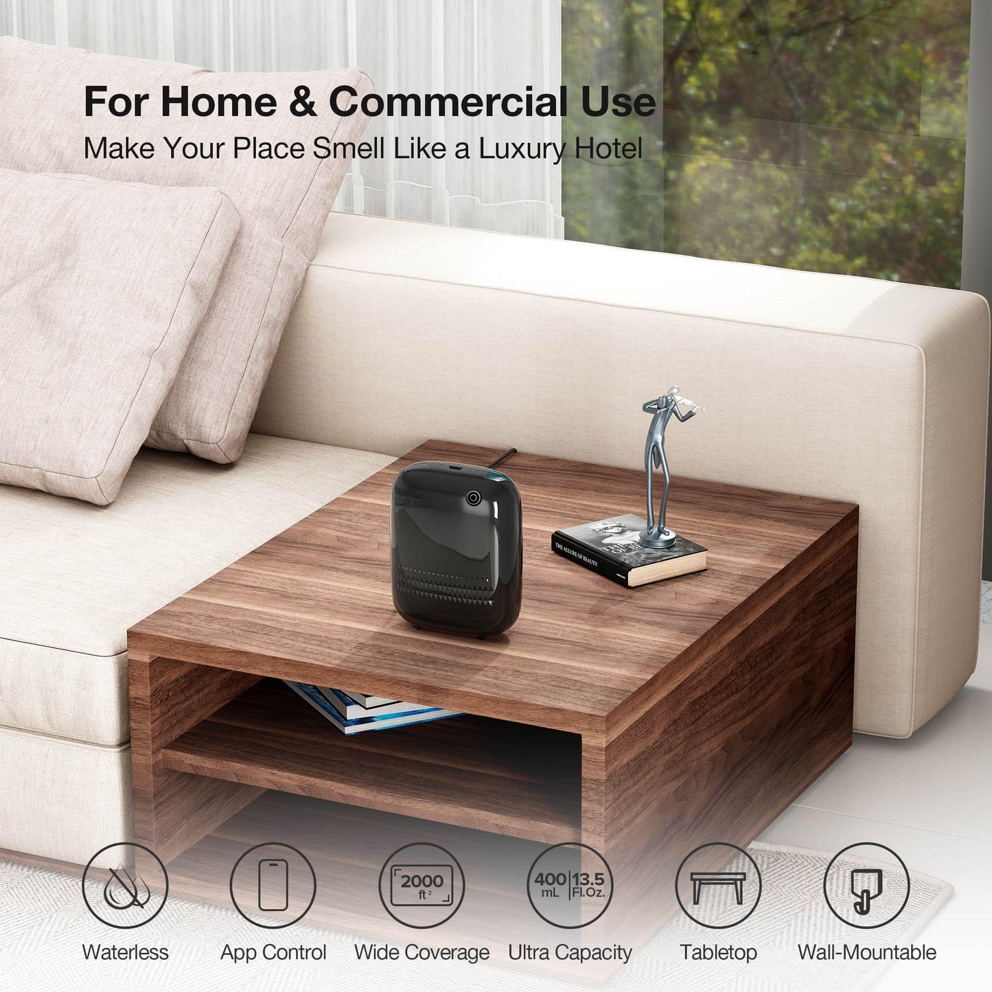 Airversa Waterless Diffuser Starter Kit — 400 mL, Covers Up to 2000 sq ft (Sakura Romance & Citrus Bliss)