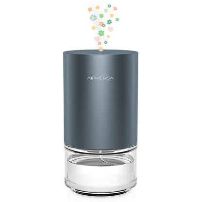 Airversa Waterless Diffuser — Battery-Powered Aromatherapy Nebulizer, 100ml Glass Bottle, 3 Mist Settings, Space Gray