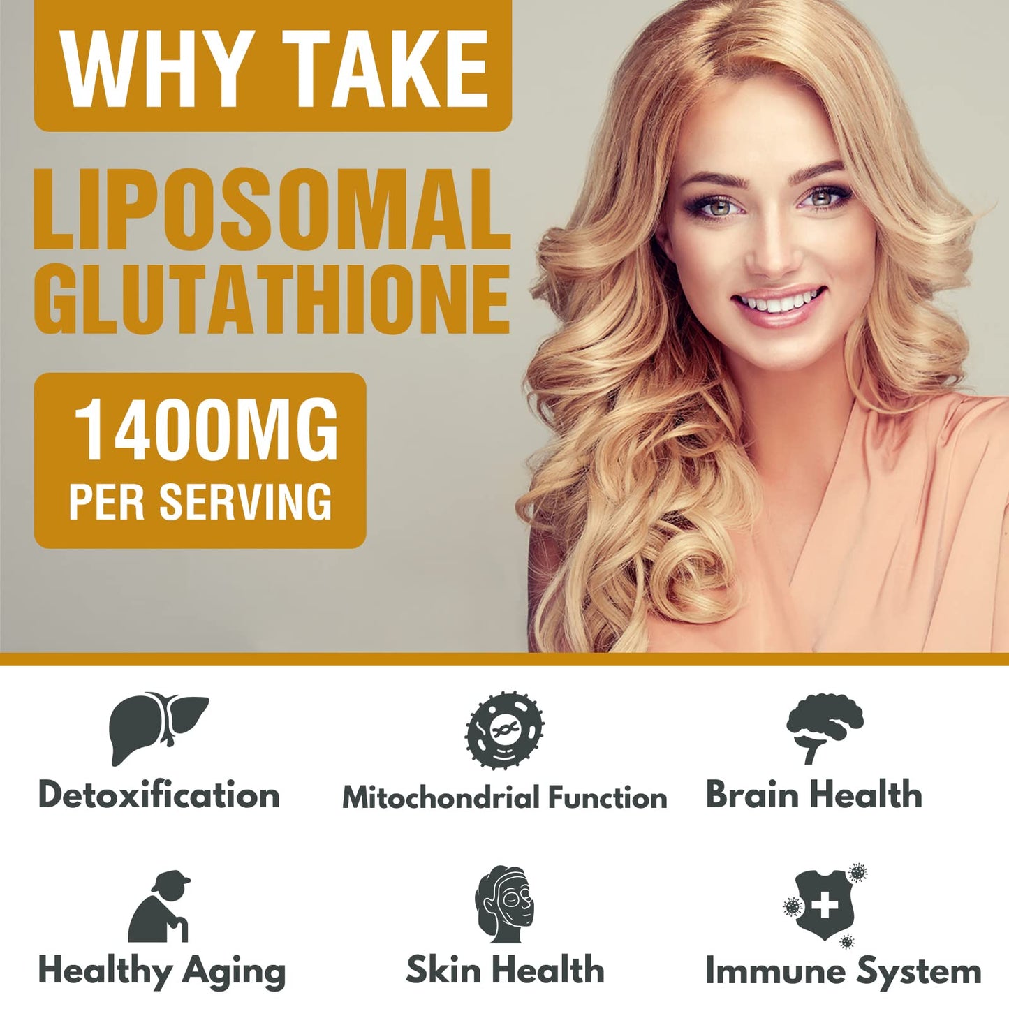AJAXERRUE 1400 mg Liposomal Glutathione | Superior Absorption + Vitamin C