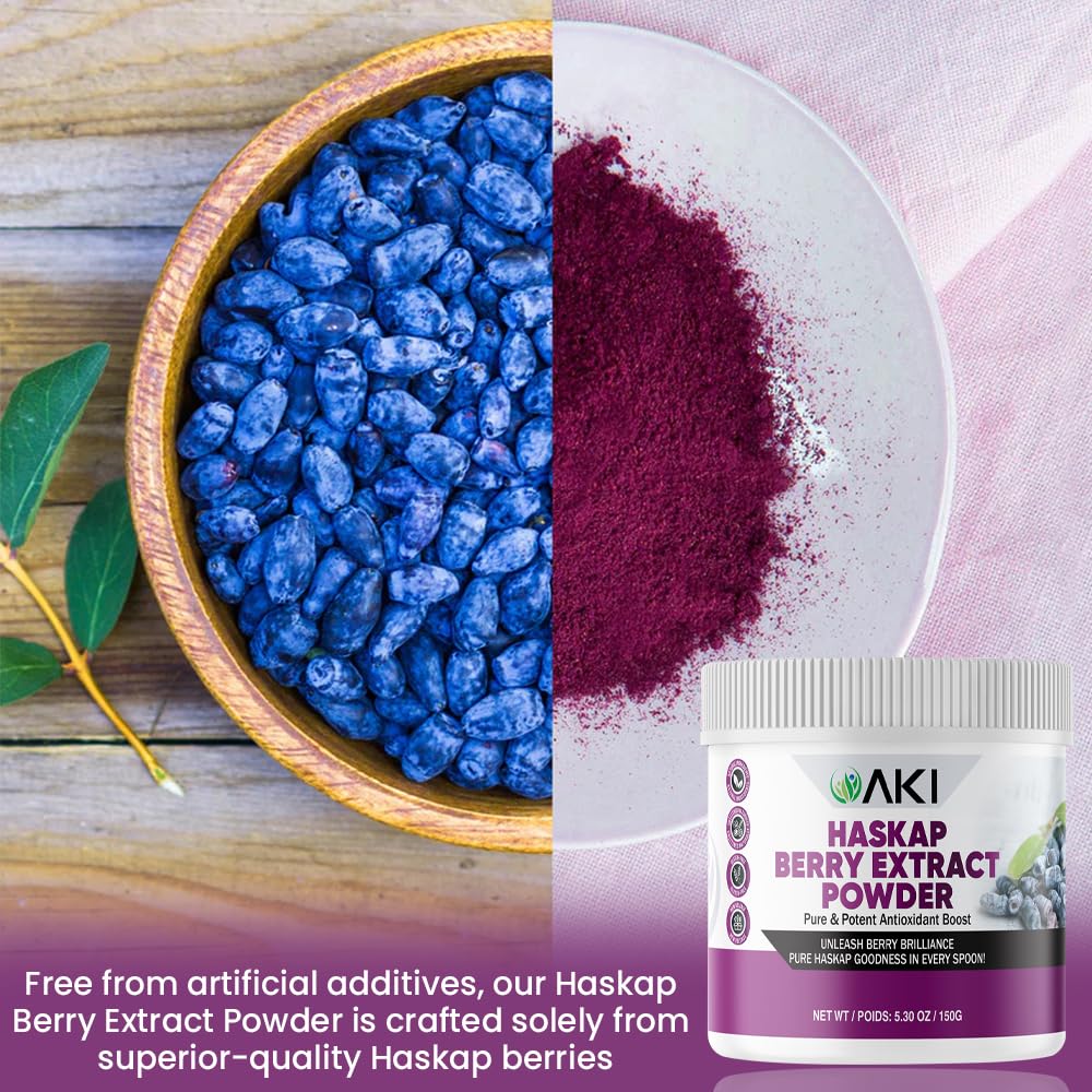 AKI Haskap Berry Extract Powder – Antioxidants, Vitamin C & Polyphenols (5.3oz/150g)