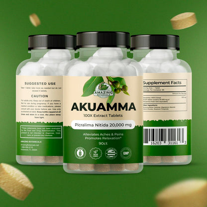 Amazing Botanicals Akuamma Extract Tablets – 200 mg, 90 Count | Focus & Calm