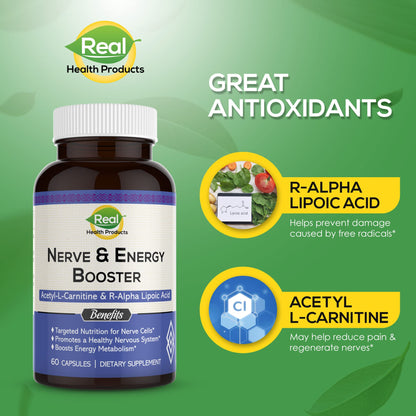 ALA Supplement - R-Alpha Lipoic Acid 300mg & Acetyl L-Carnitine 1000mg – Nerve, Cardiovascular & Cognitive Support (60 Capsules)