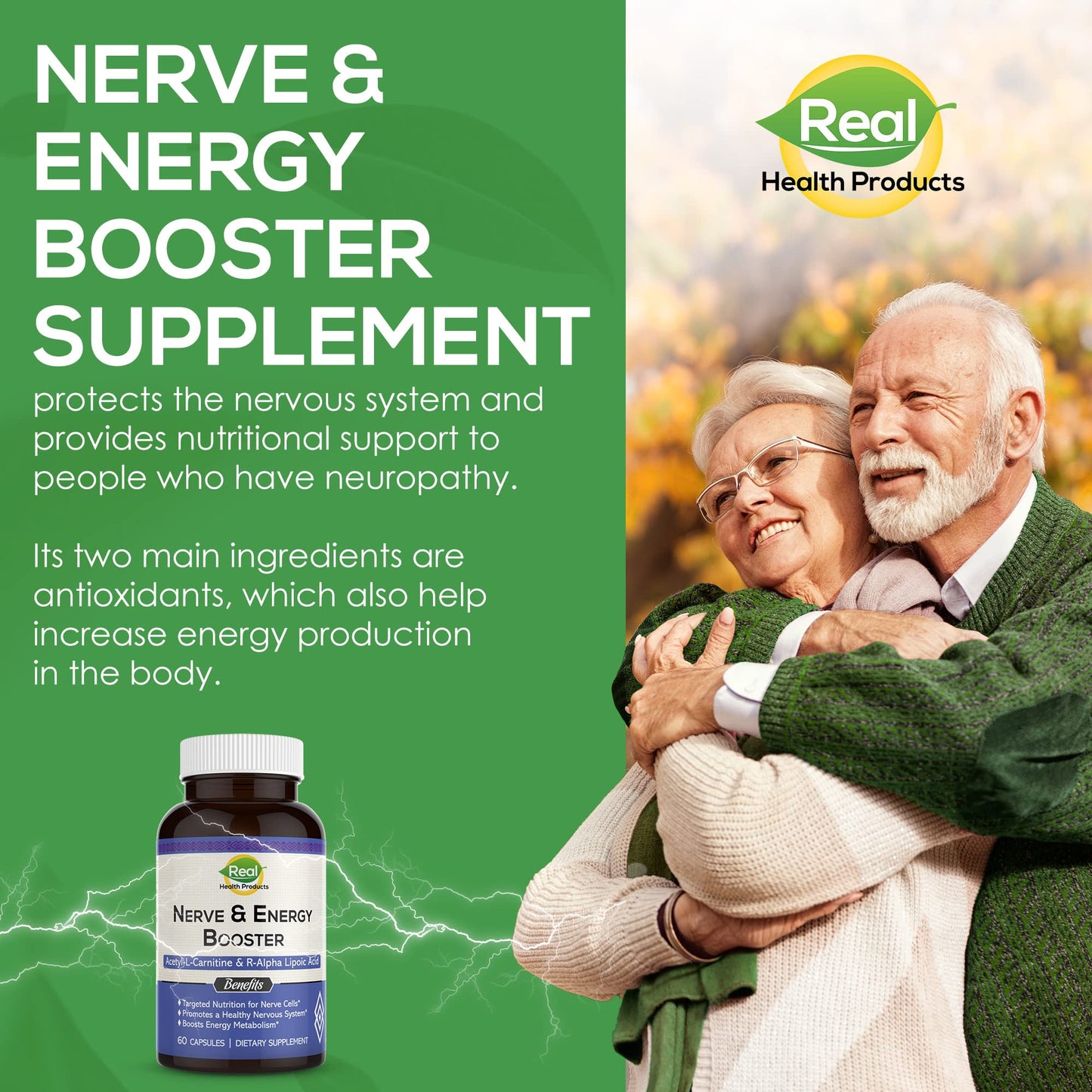 ALA Supplement - R-Alpha Lipoic Acid 300mg & Acetyl L-Carnitine 1000mg – Nerve, Cardiovascular & Cognitive Support (60 Capsules)