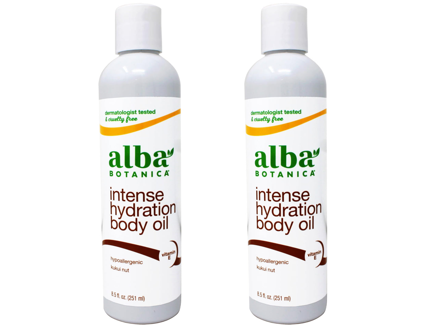 Alba Botanica Hawaiian Body Oil Kukui Nut 8.5 oz – 2 Pack | Hydrating, Fast-Absorbing Oil