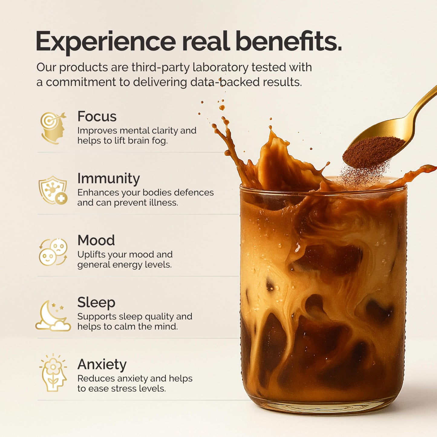 Alcami Elements Mushroom Espresso Coffee – 10X Concentrated Extract with Lion’s Mane, Reishi & Cordyceps | 30 Servings