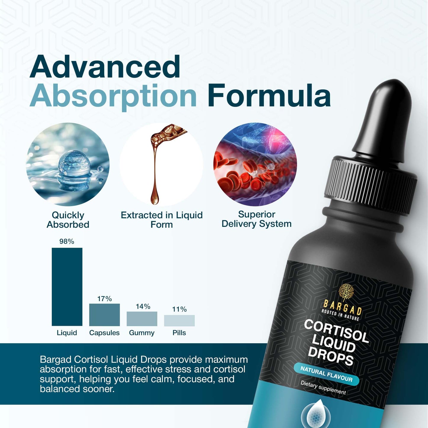 Bargad Cortisol Drops – Natural Stress Support & Mood Balance (Alcohol-Free, 2 fl oz)